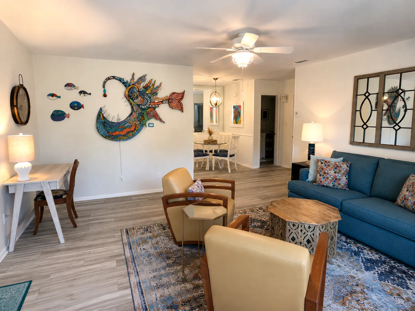 Boho Hideaway open living and art wall